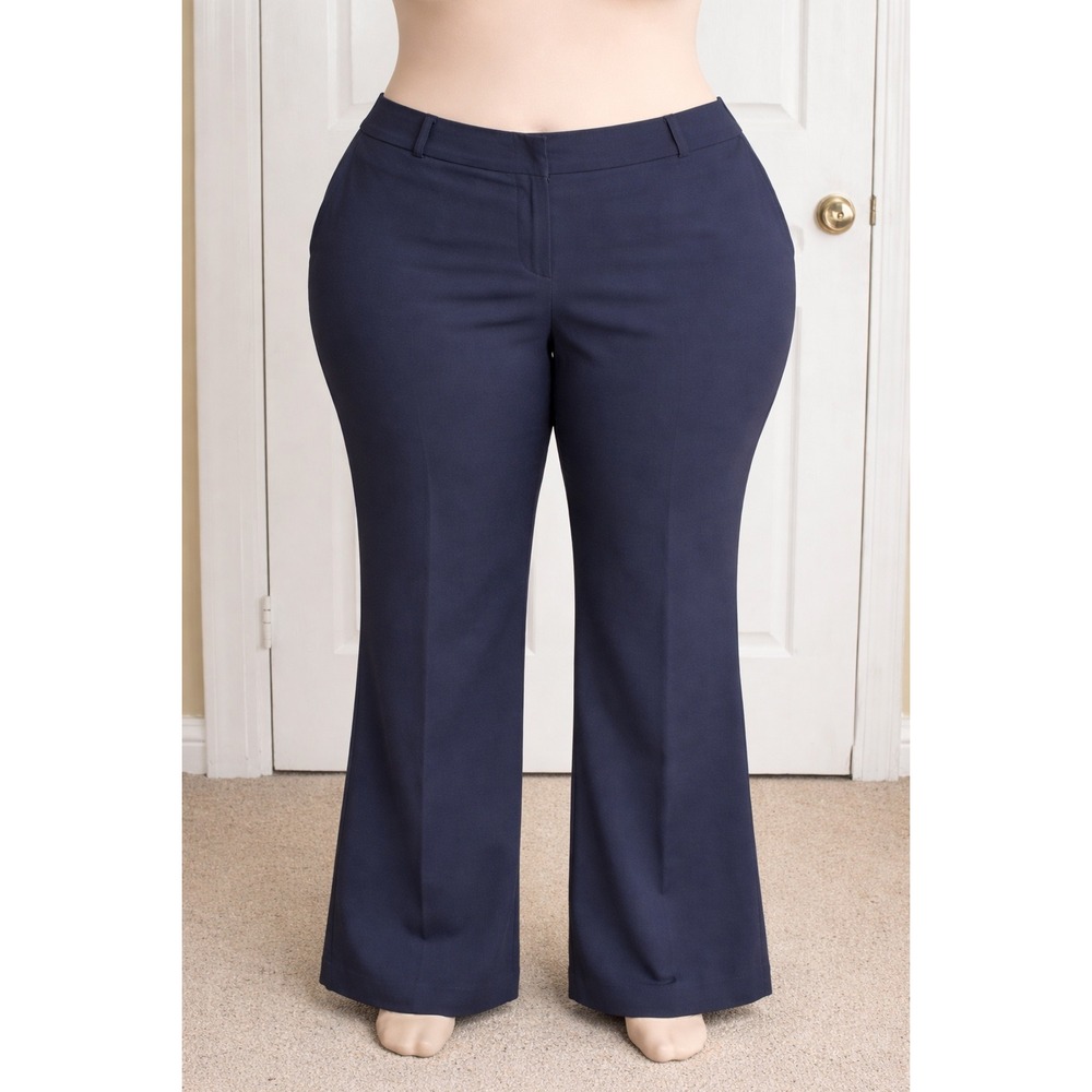 Lane Bryant Navy Bootcut Pants‎ Womens Plus Size 28S Career Stretch Dress Pants